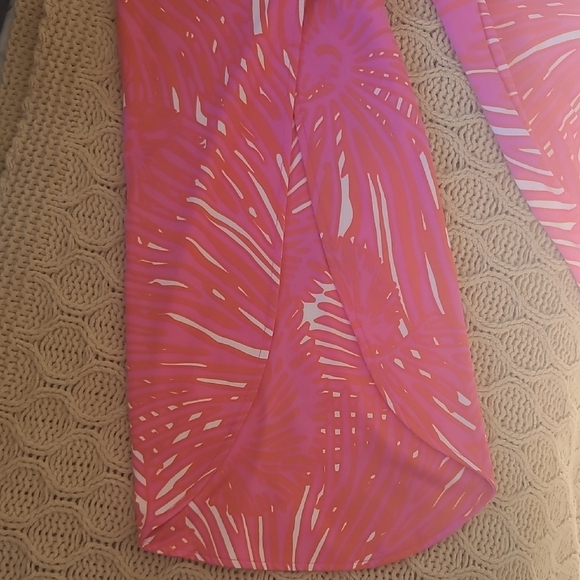 La Mer Luxe Pink & White Abstract Print Resort Dress - Size L - Picture 4 of 6